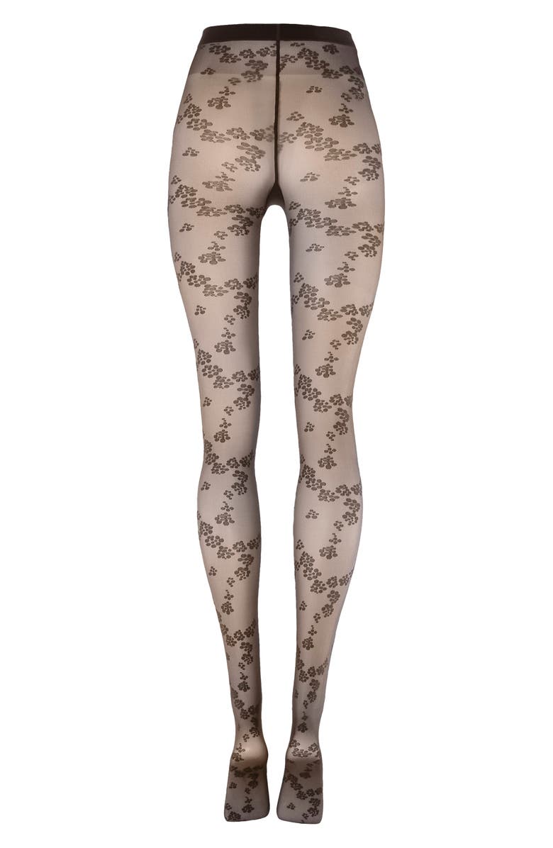 Wolford Floret Tights, Alternate, color, Dark Wood