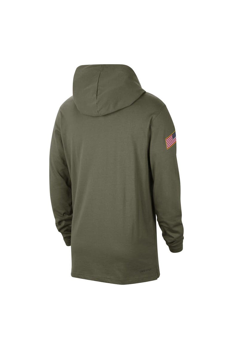 Men's Nike  Olive Tennessee Volunteers Military Pack Long Sleeve Hoodie T-Shirt, Alternate, color, Olive