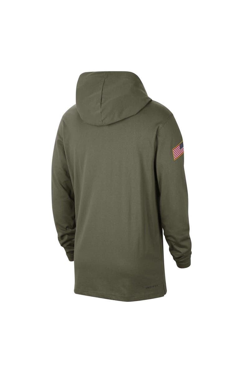 Nike Men's Nike Olive Tennessee Volunteers Military Pack Long Sleeve Hoodie T-Shirt, Alternate, color,
