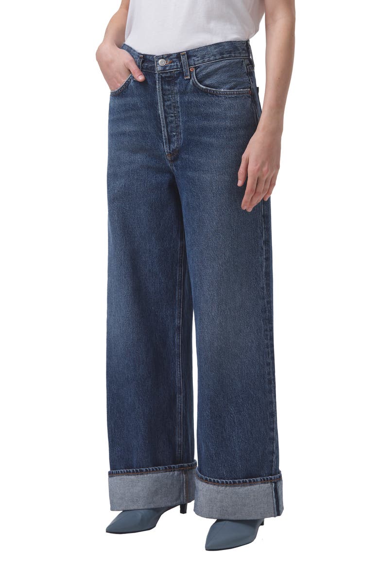 Dame High Waist Wide Leg Organic Cotton Jeans, Alternate, color, CONTROL