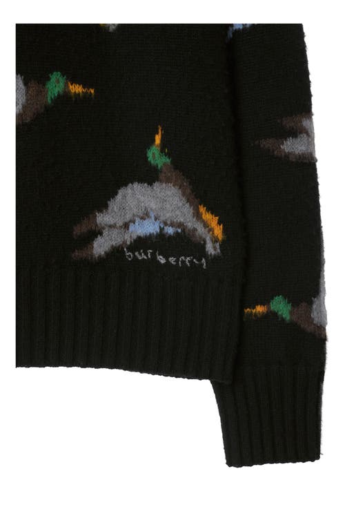 Shop Burberry Duck Wool Sweater In Black