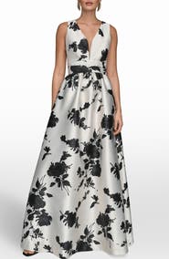 Donna Karan New York Floral A-Line Gown