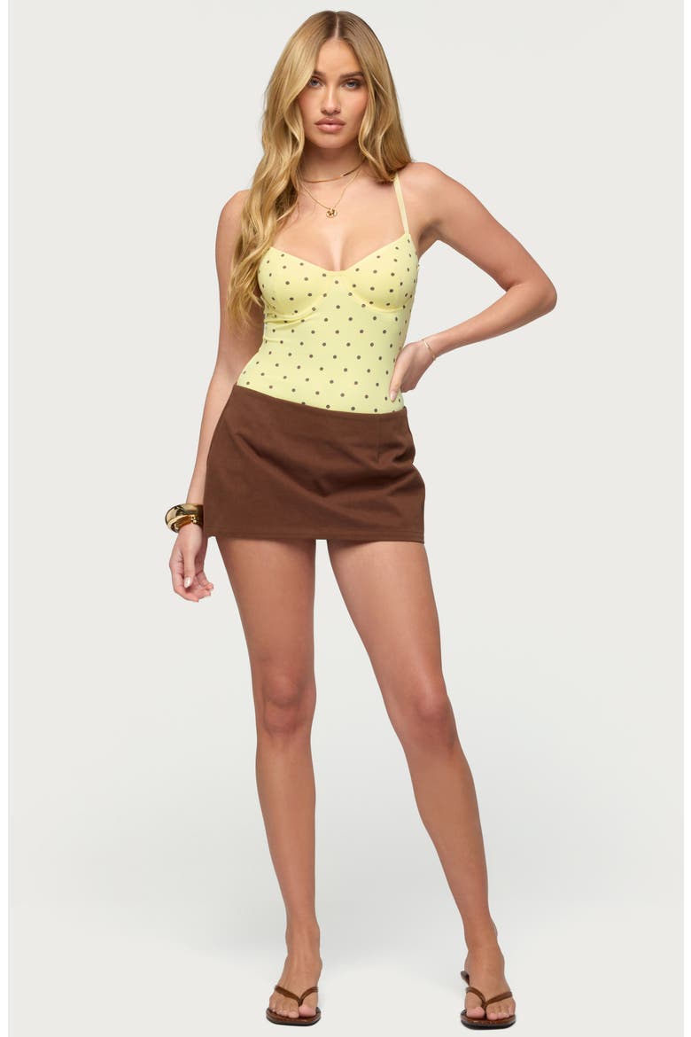 Gabriana Polka Dot Underwire Bodysuit, Alternate, color, YELLOW