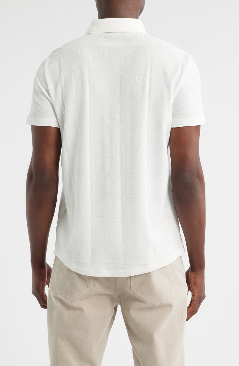 Robert Barakett Copley Short Sleeve Knit Button-Up Shirt, Alternate, color, White