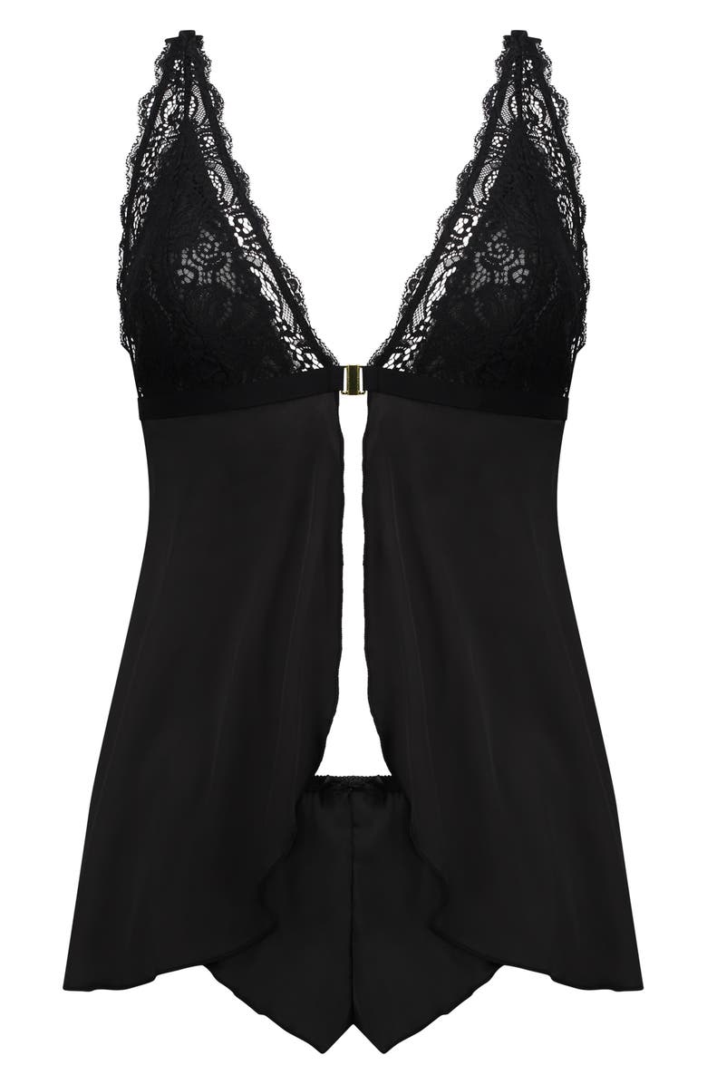 Hunkemöller Mariah Lace Trim Satin Short Pajamas, Alternate, color, 