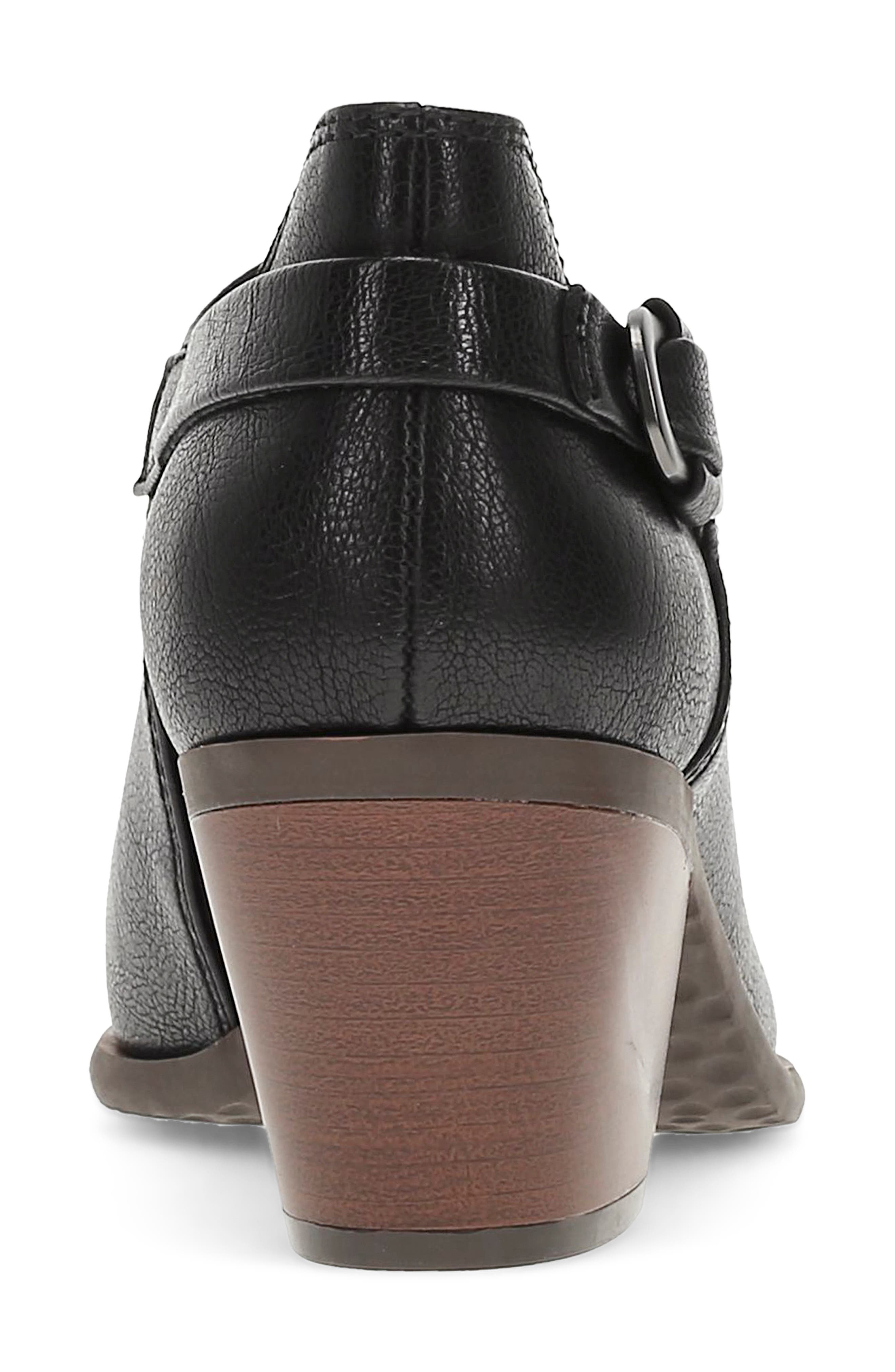 Yanah Croc Embossed Faux Leather Bootie, Alternate, color, BLACK