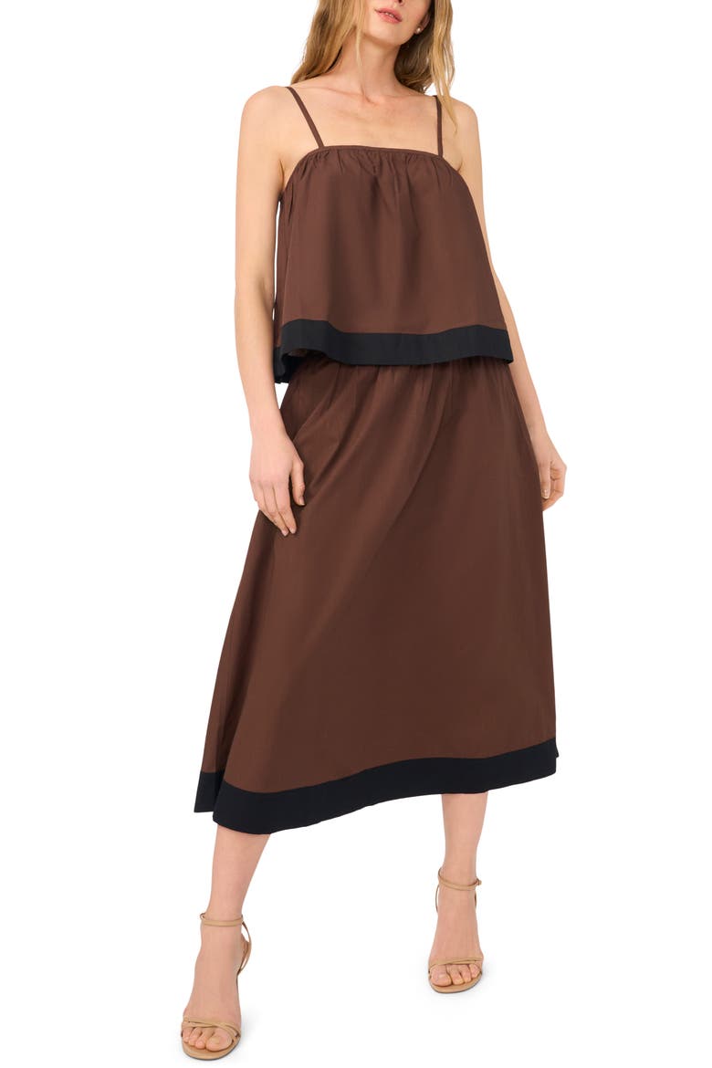Embroidered Hem Cotton Midi Skirt, Alternate, color, SHAVED CHOCOLATE