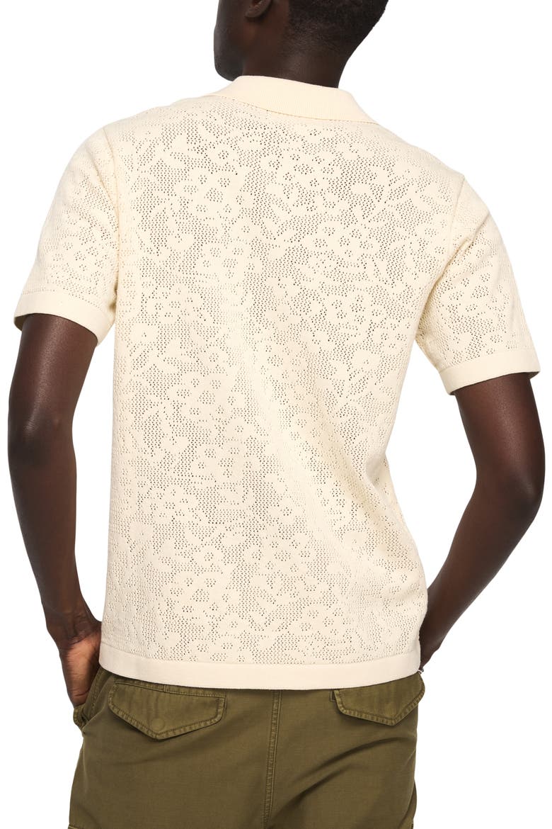 Openwork Knit Cotton Button-Up Shirt, Alternate, color, WHITECAP GRAY