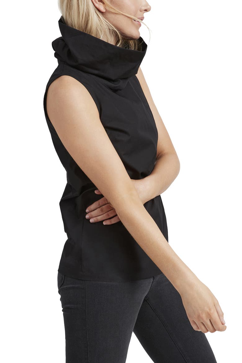 Marcy Funnel Neck Sleeveless Top, Alternate, color, BLACK