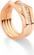 REPOSSI Antifer 2-Row 18K Gold and Diamond Hoop Earring