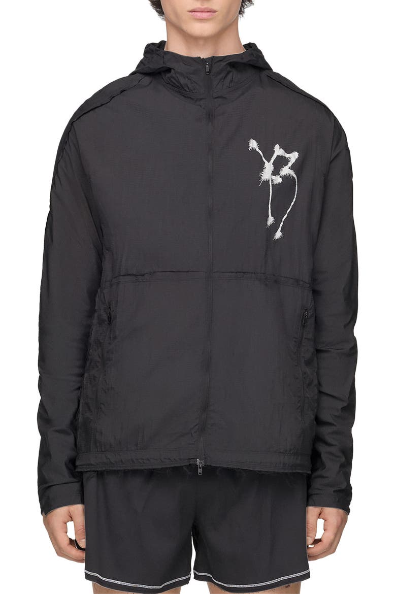 Graphic Running Jacket, Main, color, BLACK