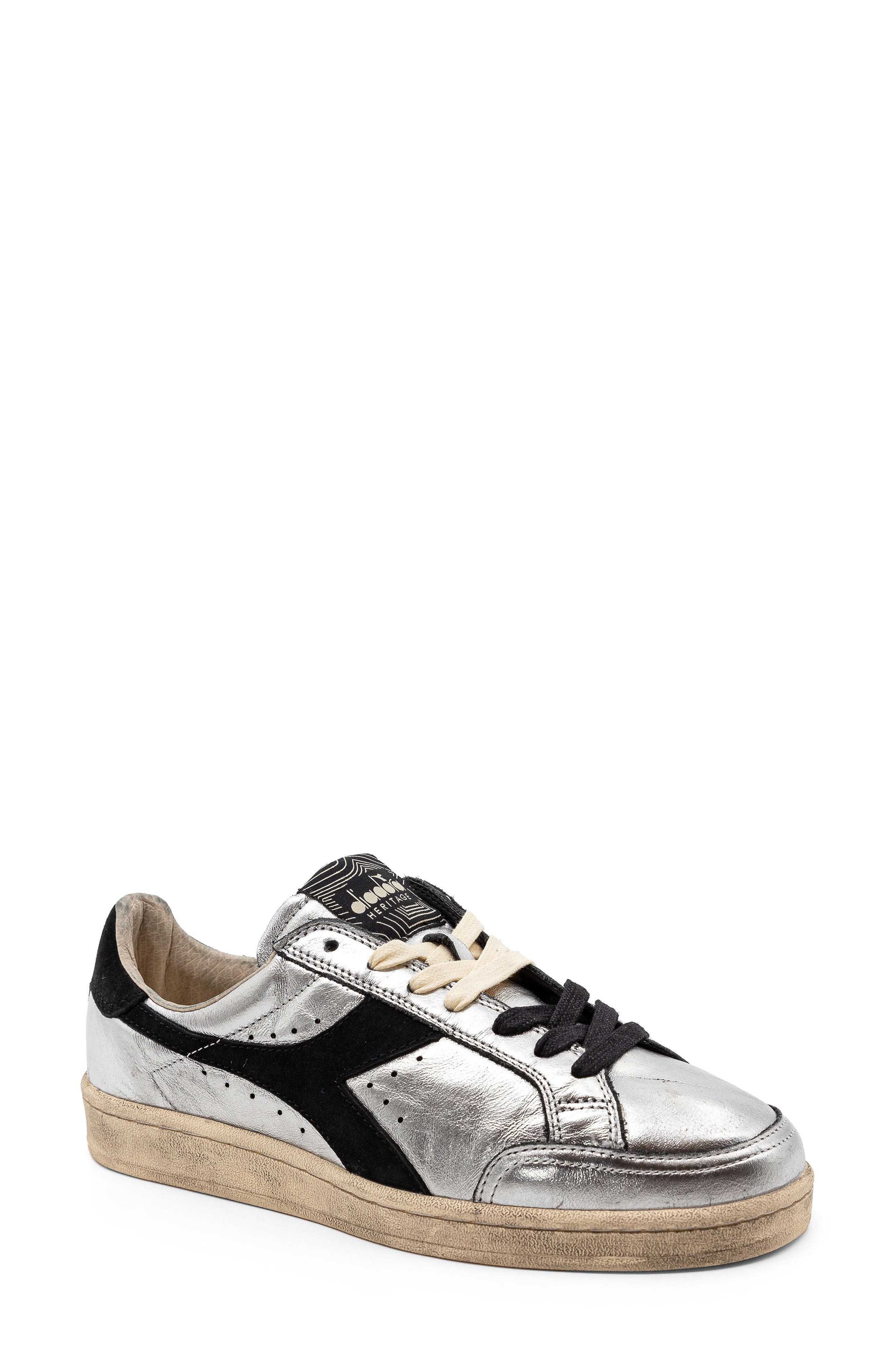 Diadora Prestige Metallic Sneaker, Main, color, Silver