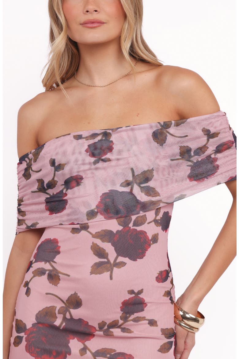 Indya Off the Shoulder Maxi Dress, Alternate, color, PINK FLORAL