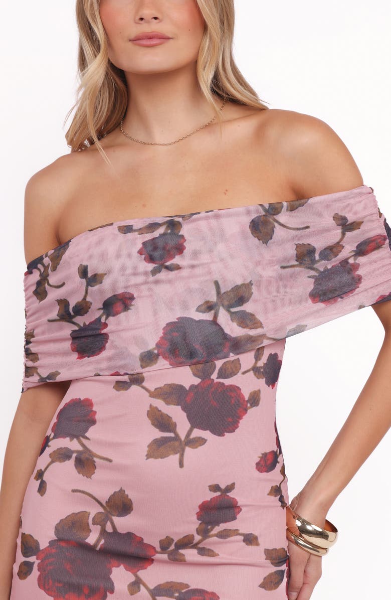 Petal & Pup Indya Off the Shoulder Maxi Dress, Alternate, color, Pink Floral