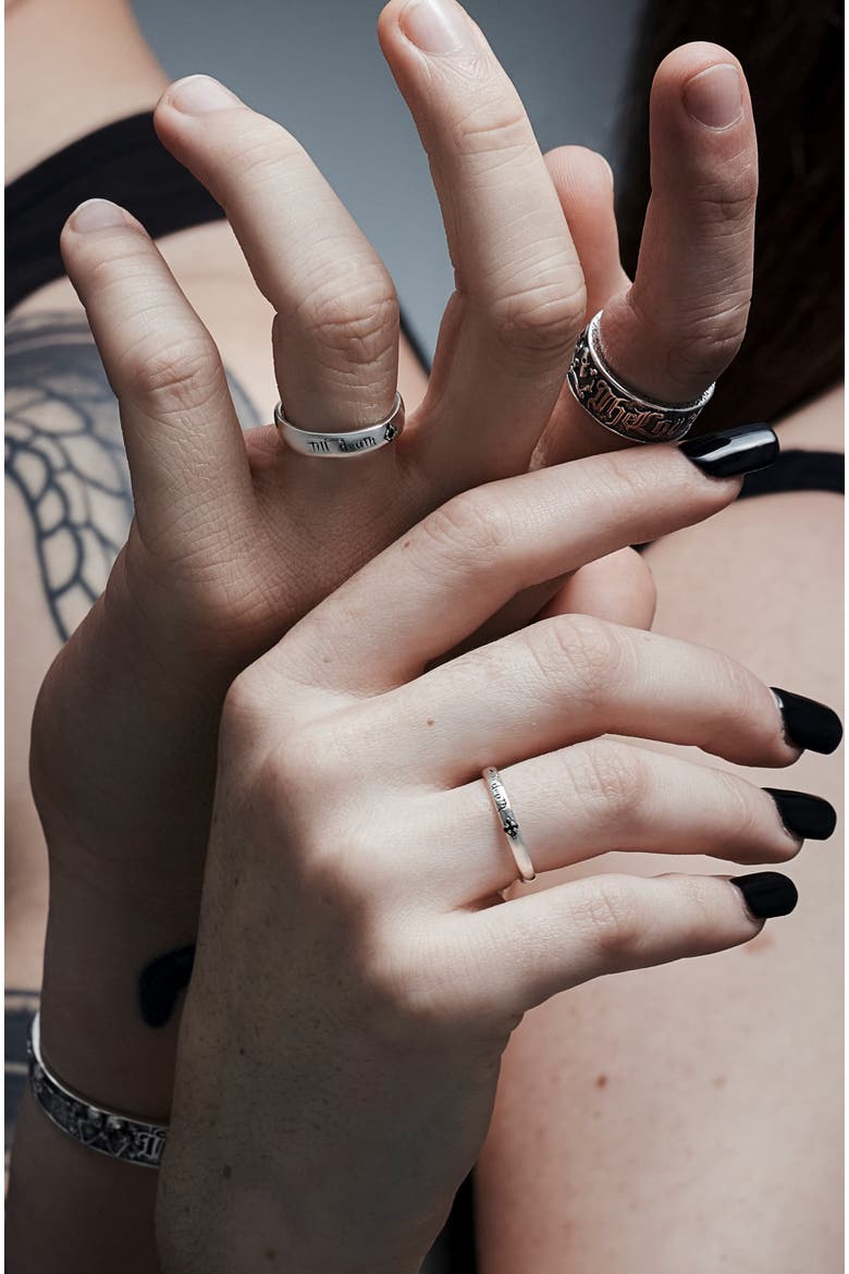 Till Death Thin Sterling Silver Ring, Alternate, color, Silver