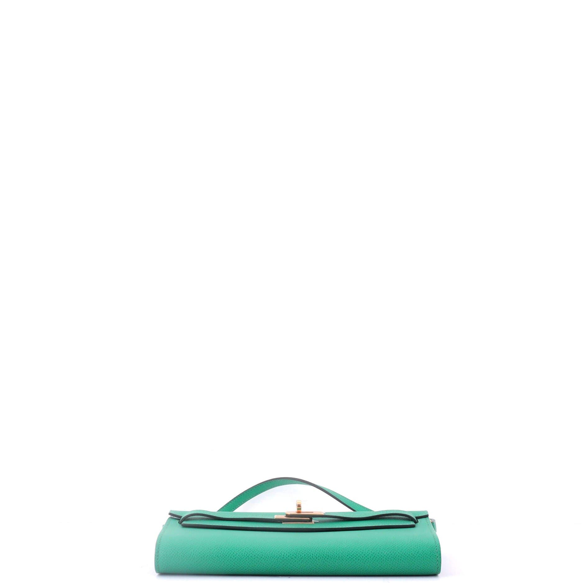 Pre-Owned Hermes Kelly To Go Wallet Verso Epsom, Alternate, color, Verso - Vert Jade/Bleu Brume
