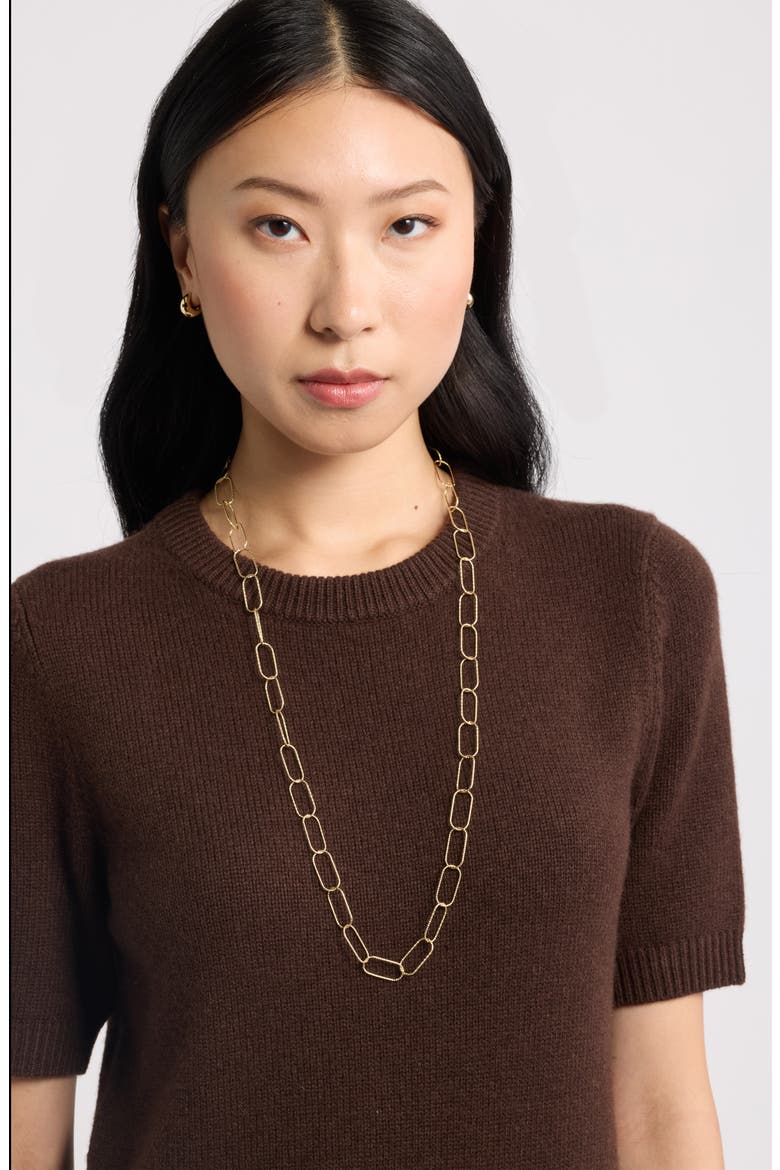 Textured Oval Link Necklace, Alternate, color, GOLD