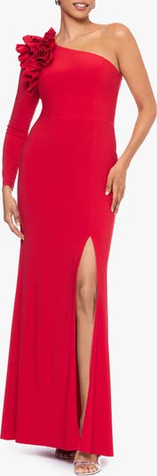 Ruffle One-Shoulder Gown
