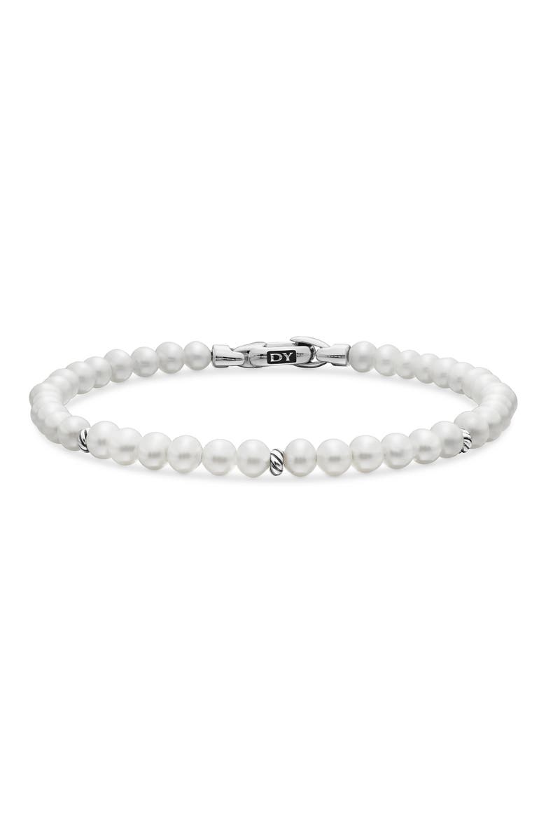 Spiritual Beads Bracelet, Main, color, PEARL/ SILVER