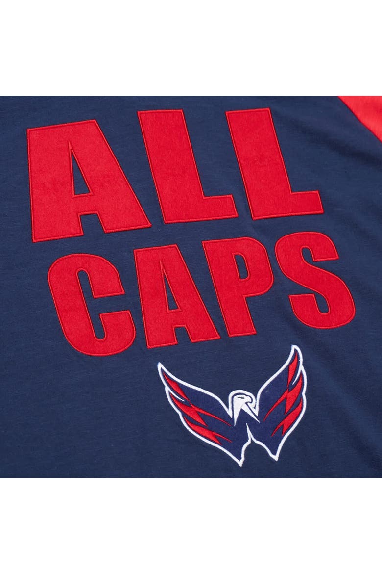 Men's Mitchell & Ness  Navy/Red Washington Capitals Legendary Slub Raglan Long Sleeve T-Shirt, Alternate, color, Navy
