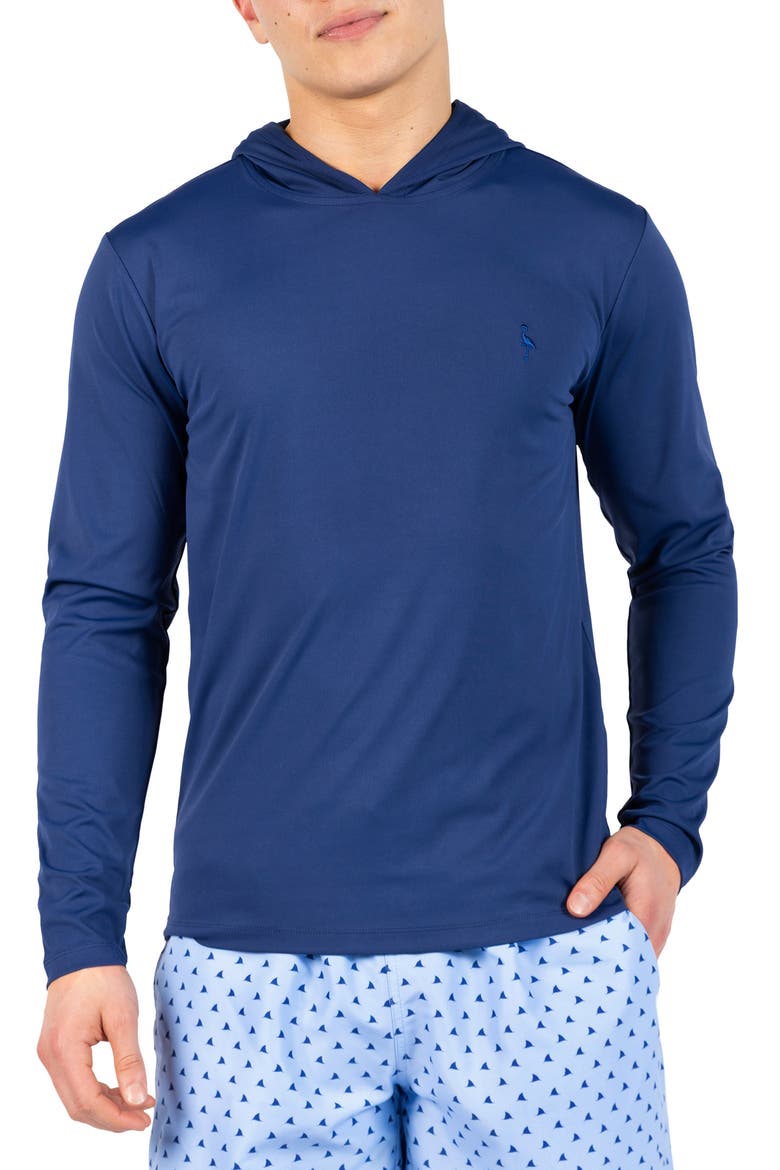 SPF 30+ Long Sleeve Hooded Rashguard, Main, color, NAVY