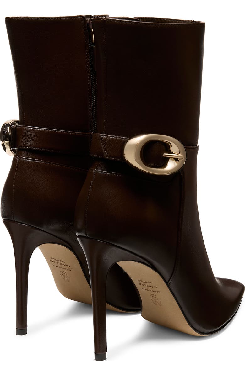 Stuart Weitzman Stuart Power Buckle Bootie, Alternate, color, Walnut