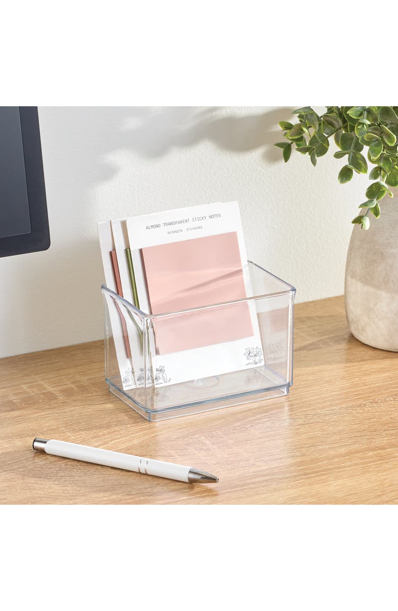 iDesign Small Shallow Organizer Bin - Fits Inside Large Storage Bins, Set of 4, Alternate, color, Clear