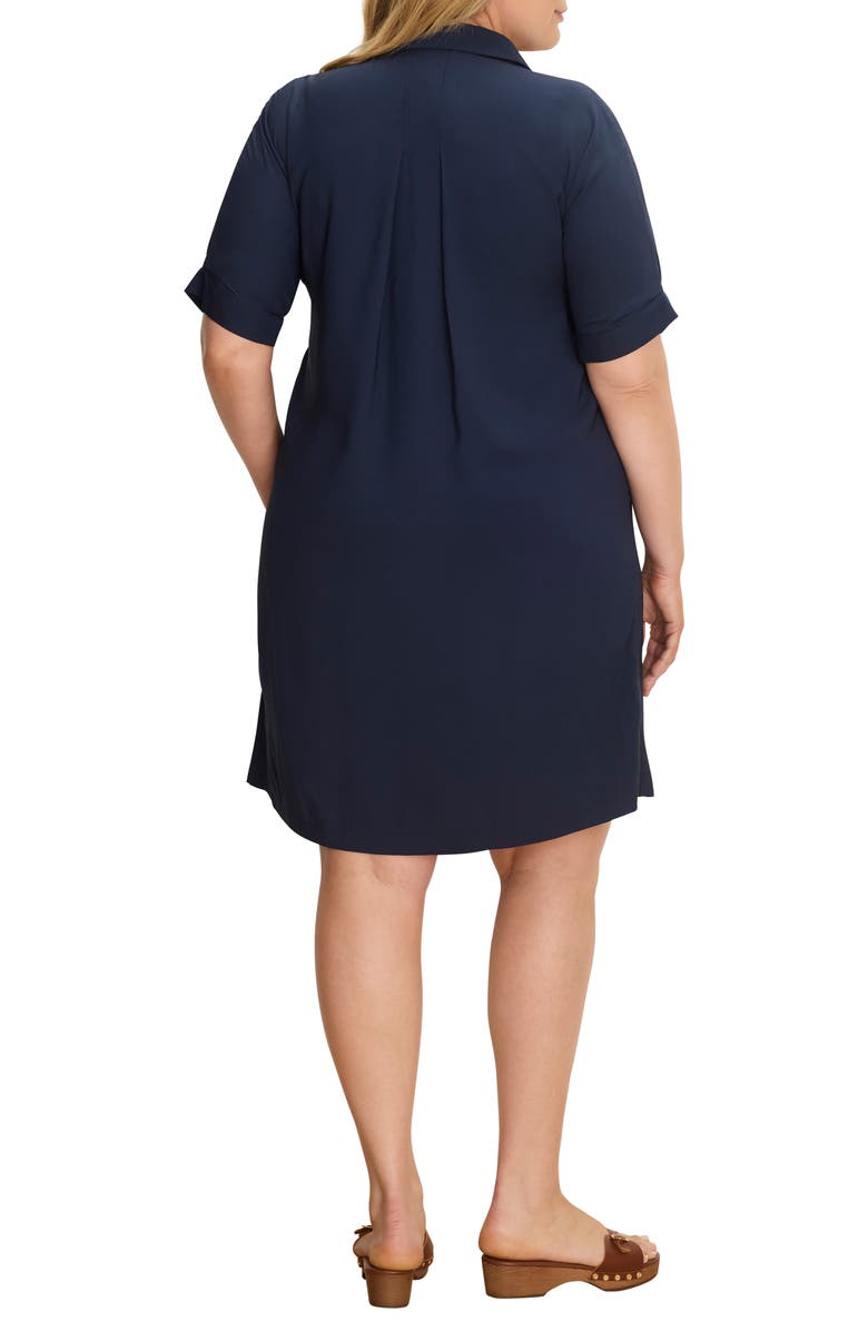 NIC+ZOE Devon Short Sleeve Shirtdress, Alternate, color, Dark Indigo