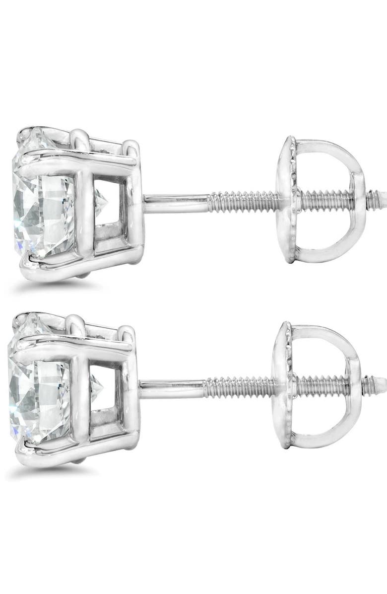 Bliss Diamond 3 Cttw Diamond Studs With Screw Backs 14k Gold Lab Grown, Alternate, color, 14K White Gold