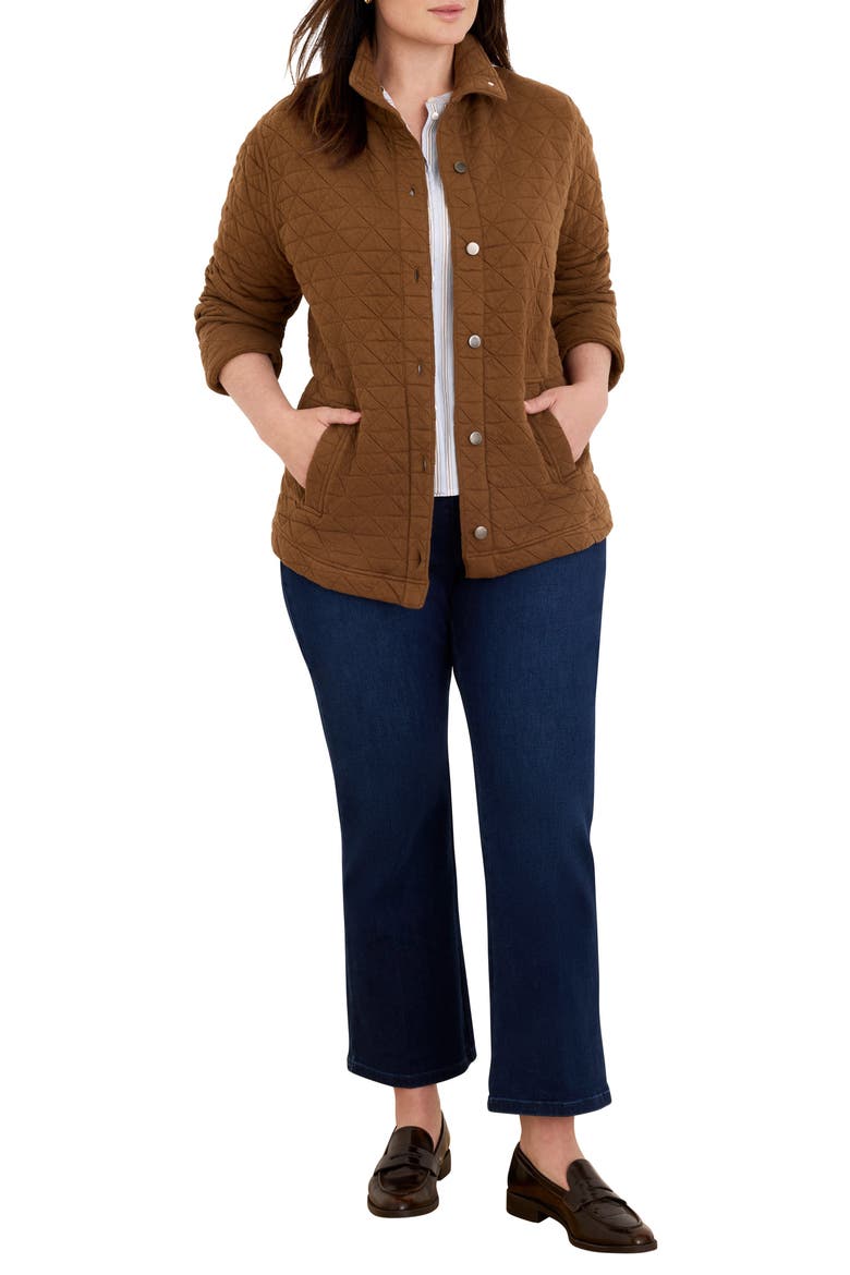 Quilted Knit Jacket, Alternate, color, SADDLE