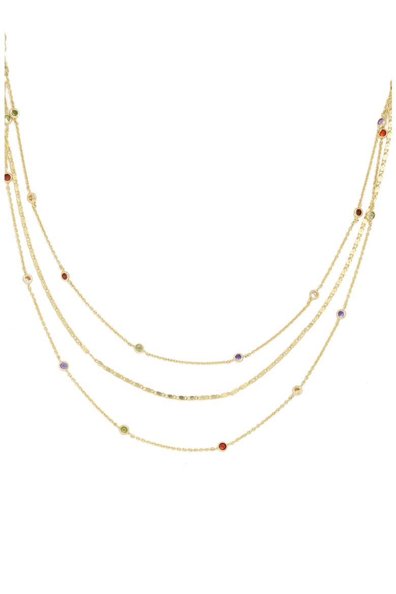 Rainbow Layered Necklace, Main, color, GOLD