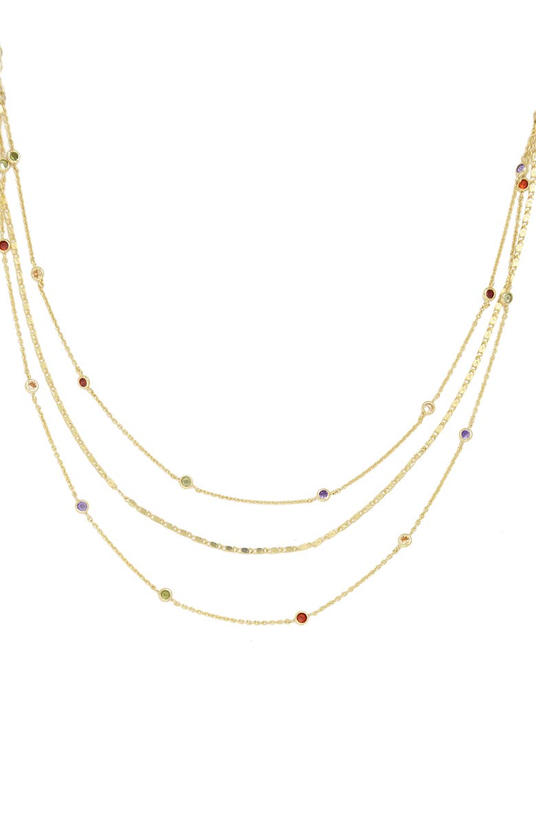 Ettika Rainbow Layered Necklace, Main, color, Gold