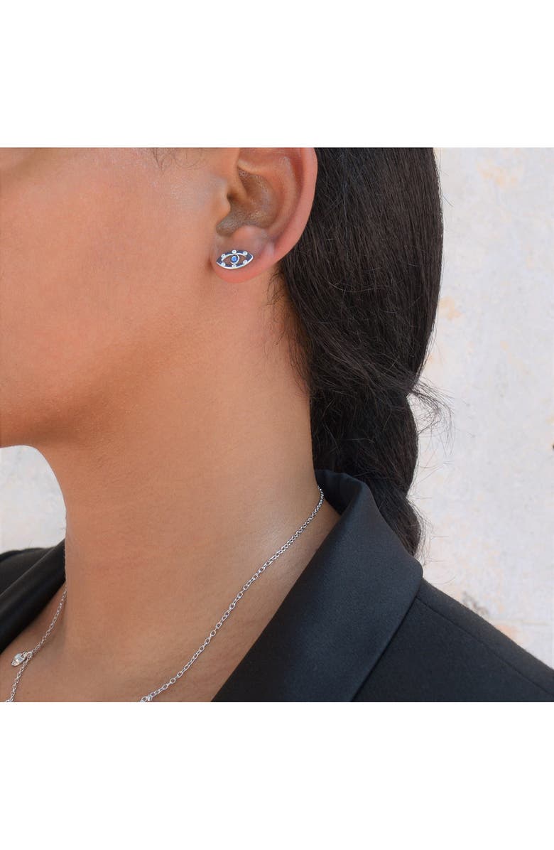 Liza Schwartz Sterling Silver Evil Eye CZ Stud Earrings, Alternate, color, 
