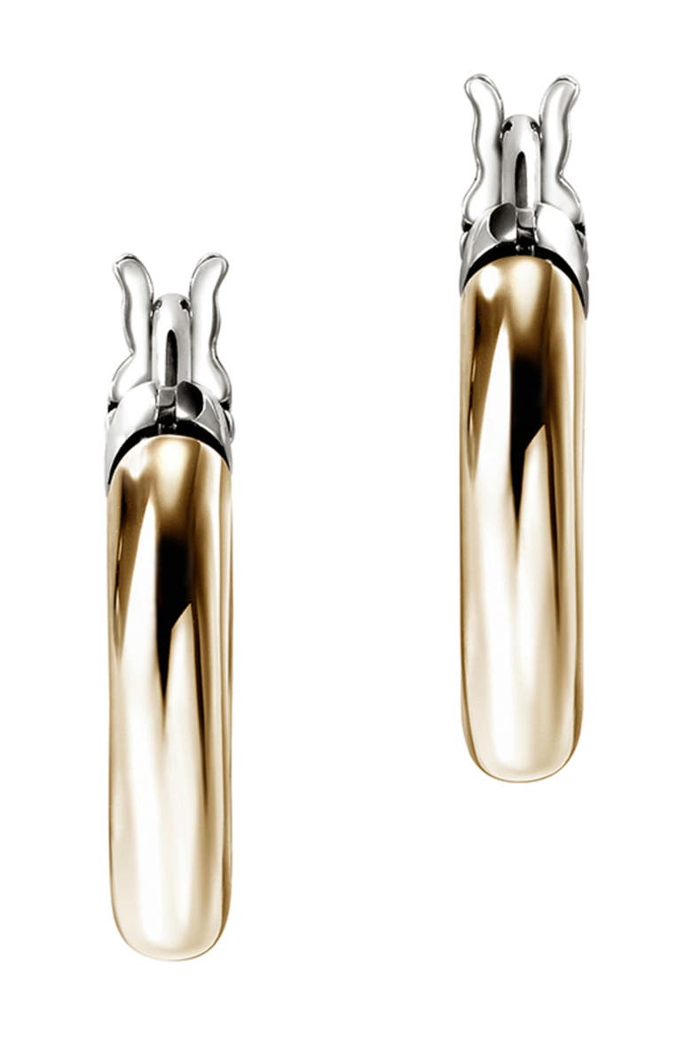 JH Essentail Crossover Hoop Earrings, Main, color, SILVER AND GOLD