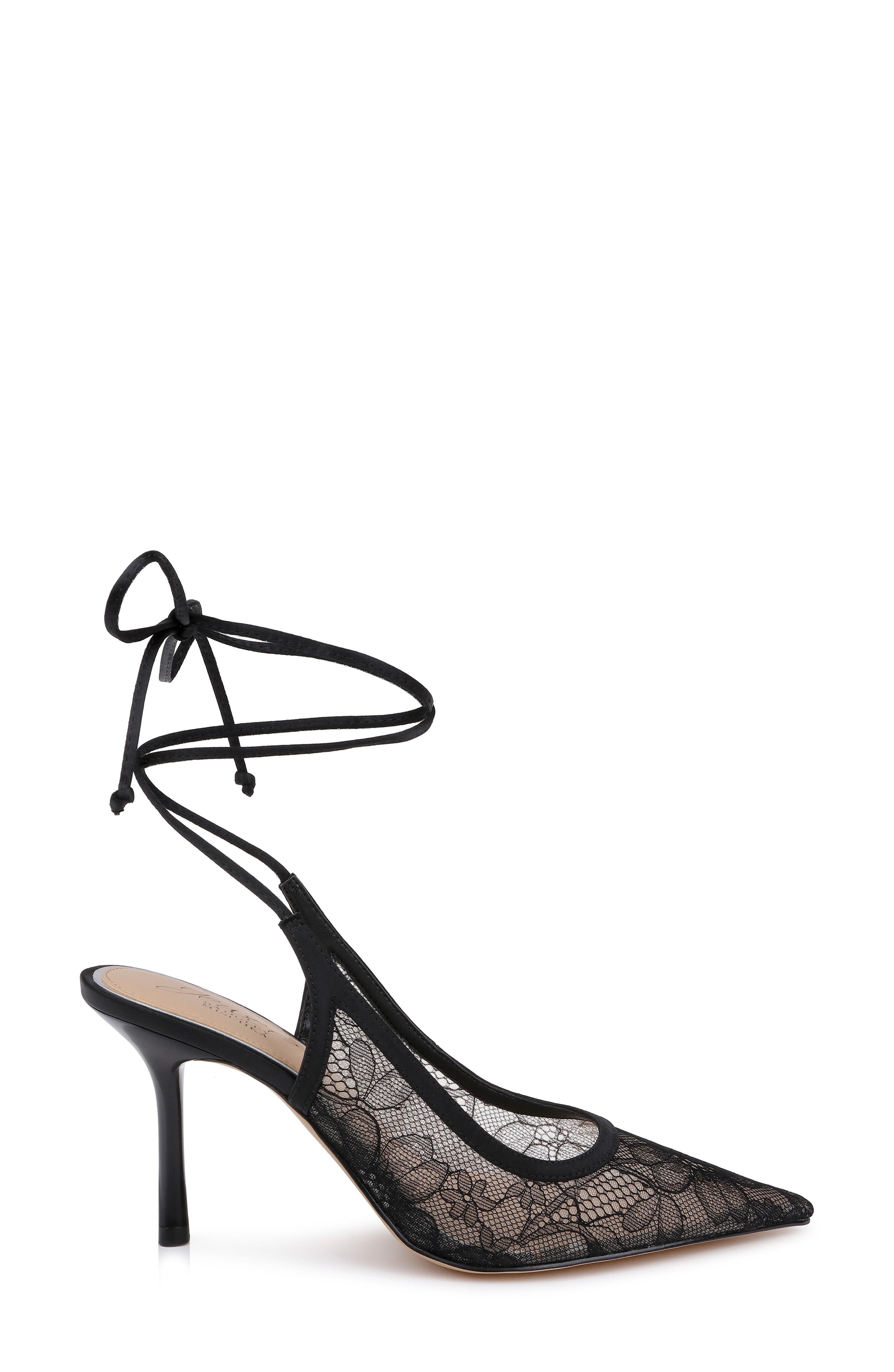 Bari Ankle Wrap Mesh Pump, Alternate, color, BLACK LACE