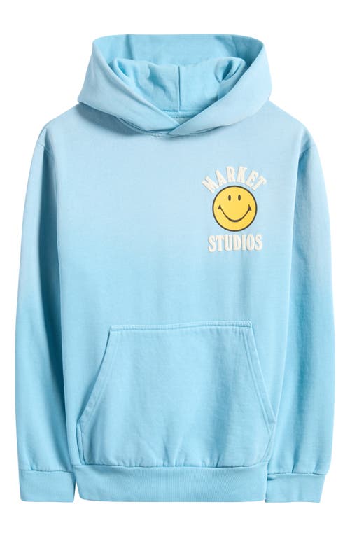 Market Smiley® Upside Down Lockup Hoodie In Blue