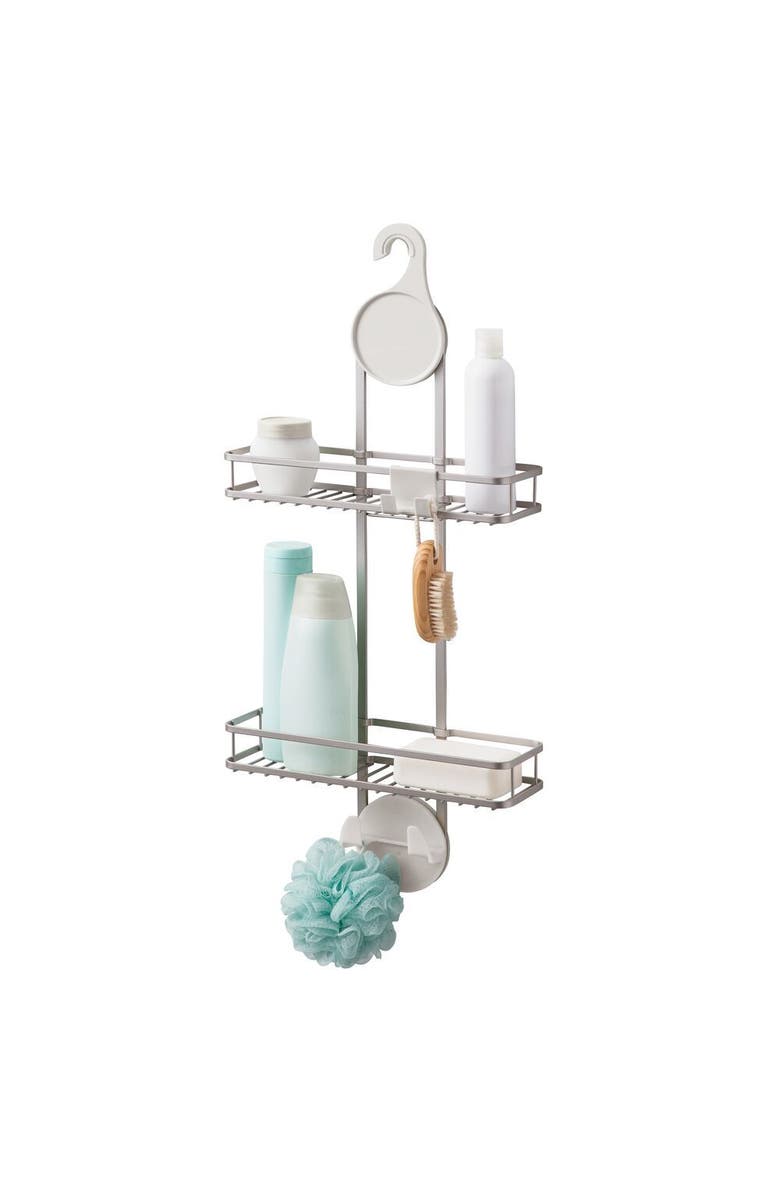 iDesign Hanging Shower Caddy with Accessory Hooks - Satin, Main, color, Satin