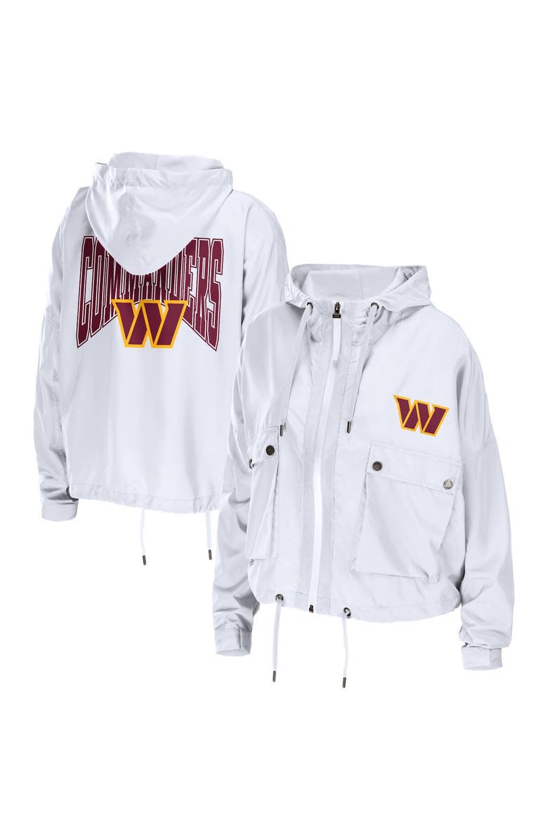 WEAR by Erin Andrews Women's WEAR by Erin Andrews White Washington Commanders Full-Zip Lightweight Windbreaker, Main, color,