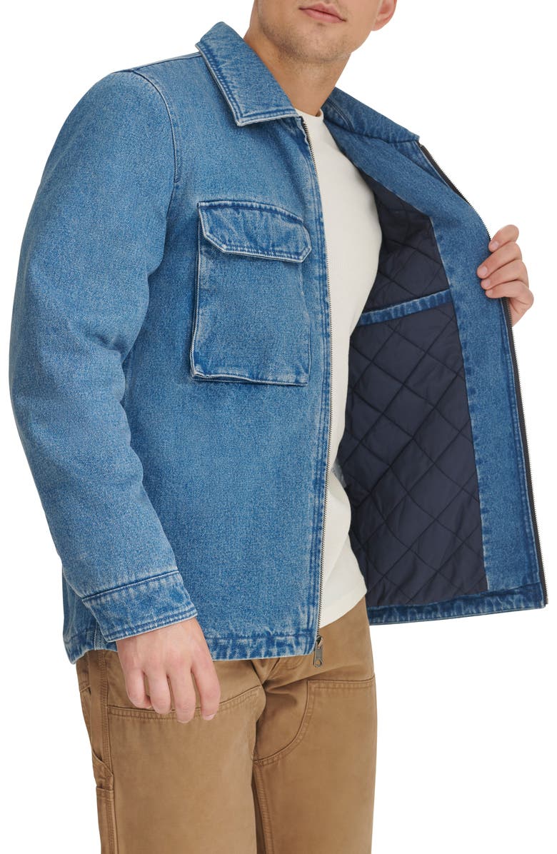Levi's Insulated Cotton Denim Zip-Up Shirt Jacket, Alternate, color, Medium Wash Denim