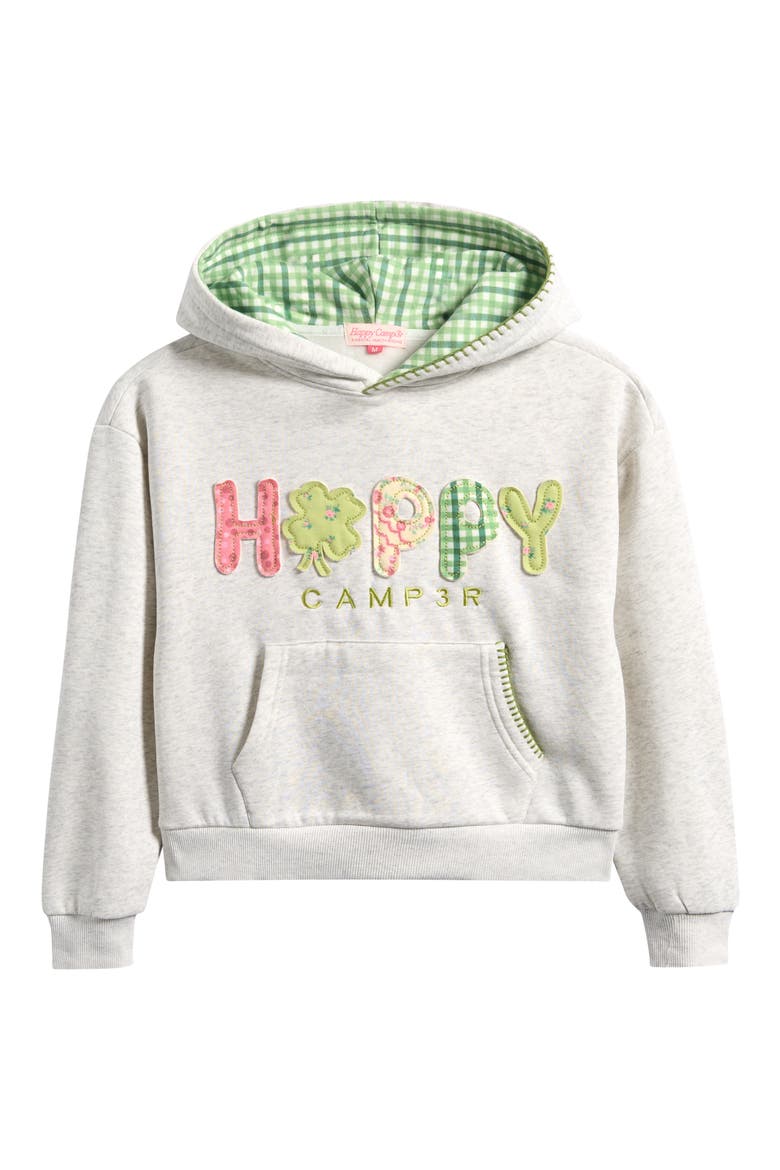 Kids' Lucky Girl Hoodie, Main, color, HEATHER GRAY