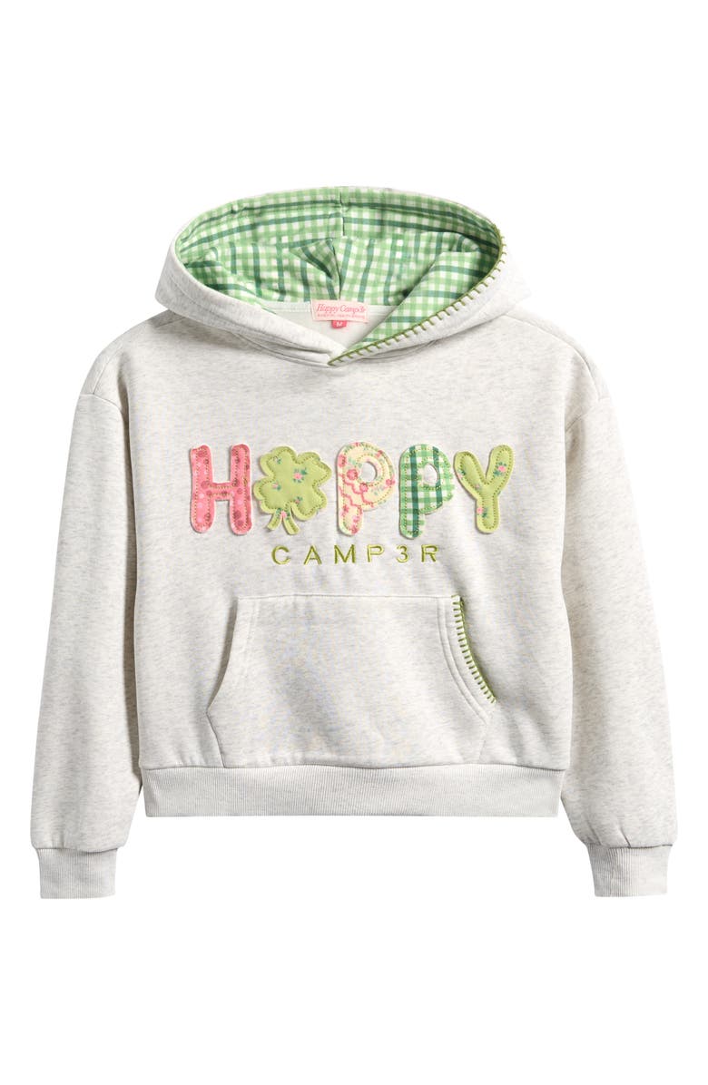 HAPPY CAMP3R Kids' Lucky Girl Hoodie, Main, color, Heather Gray