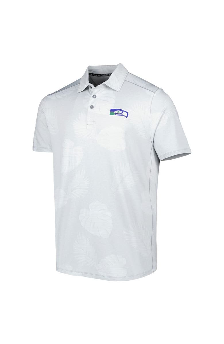Tommy Bahama Men's Tommy Bahama Gray Seattle Seahawks Throwback Delray Frond IslandZone Polo, Alternate, color, 