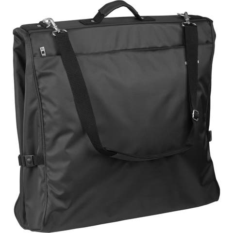 45" Premium Framed Garment Bag with shoulder strap and multiple pockets in Grey