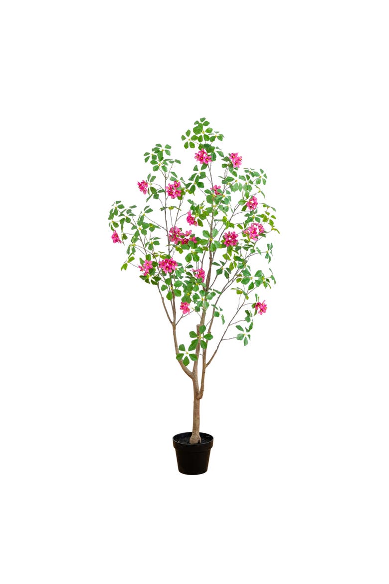 5-ft Artificial Dogwood Tree with Real Touch Leaves, Main, color, Green/Pink