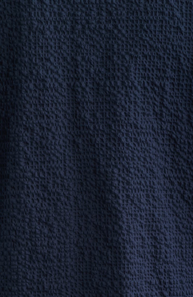 BOSS Carper Textured Long Sleeve Camp Shirt, Alternate, color, Dark Blue