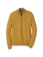 Paul Fredrick Silk Cotton Cashmere Quarter Zip Mock Neck Sweater