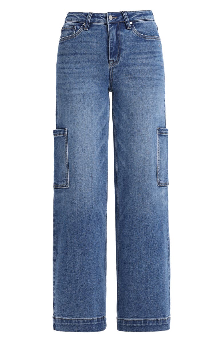 Bayeas High Waist Wide Leg Cargo Jeans, Alternate, color,