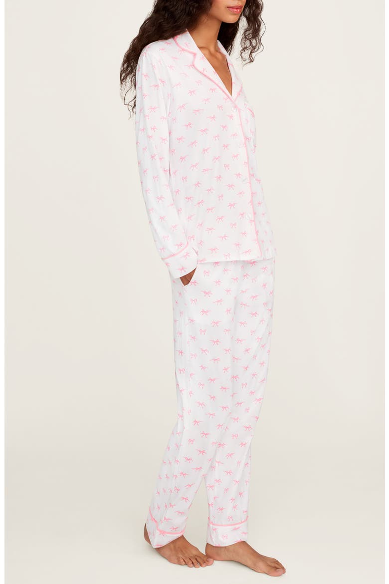 Bows Classic Pima Cotton Pajamas, Alternate, color, WHITE/ WHITE