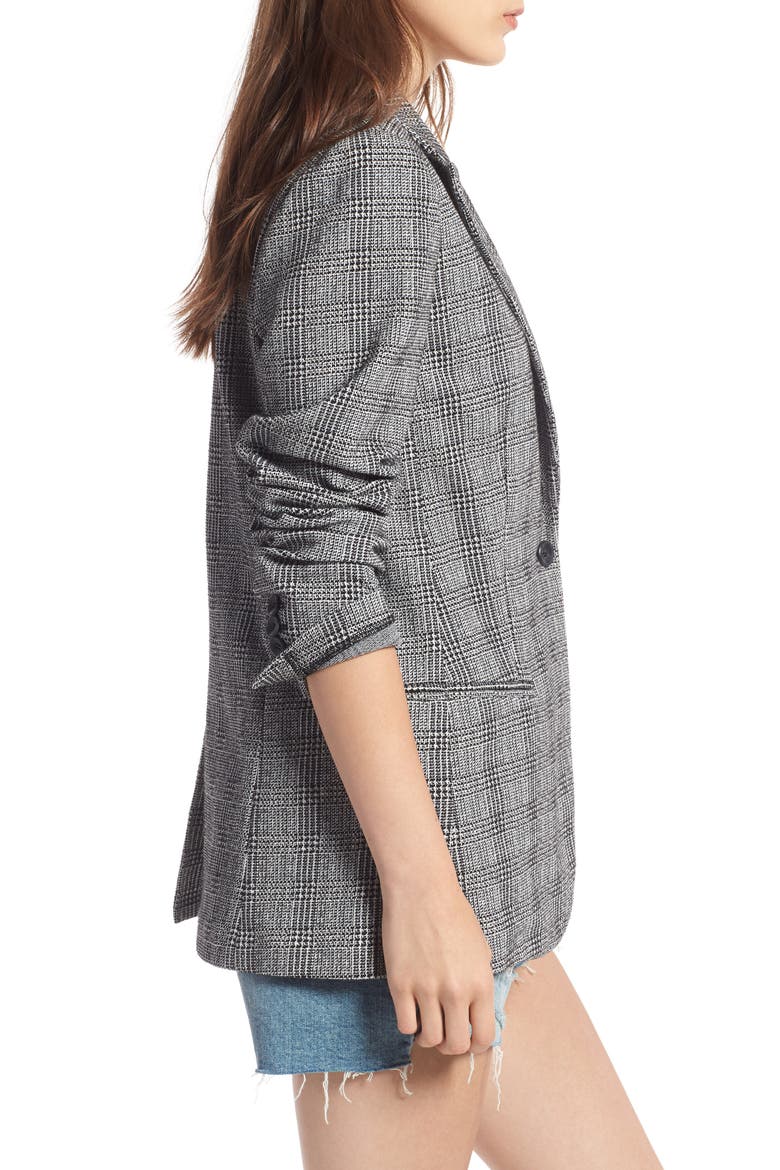 Glen Plaid Blazer, Alternate, color, BLACK WHITE GLEN PLAID