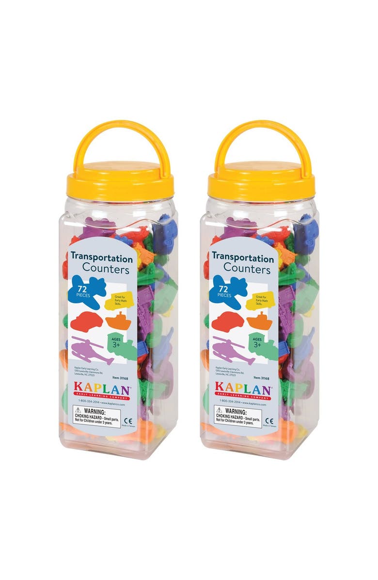 Kaplan Early Learning Company Transportation Counters with Containers - 2 Sets, Alternate, color, Multicolored